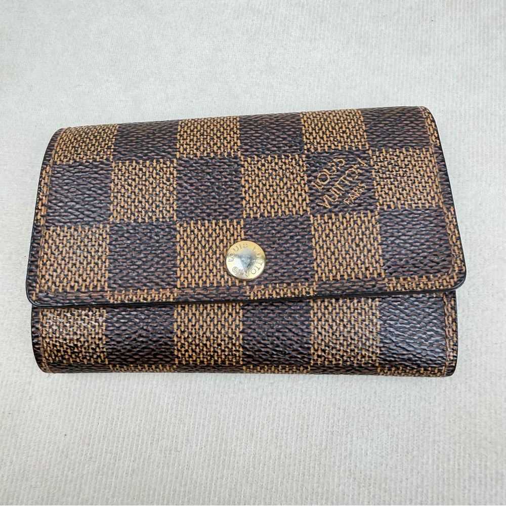 Louis Vuitton Damier Ebene 6 Key Holder Brown Canvas Gold Hardware